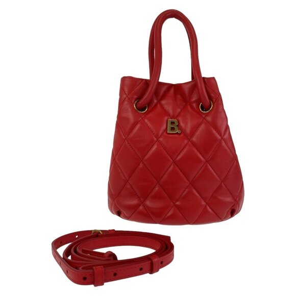 BALENCIAGA Red Leather Shoulder Bag - Picture 1 of 10